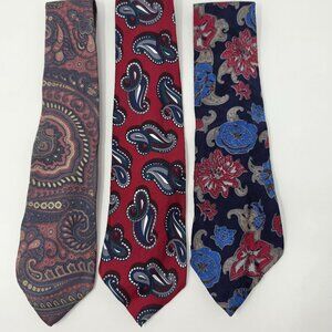 Men's Ties 3 Assorted Paisley Pattern 100% Silk (MA013)